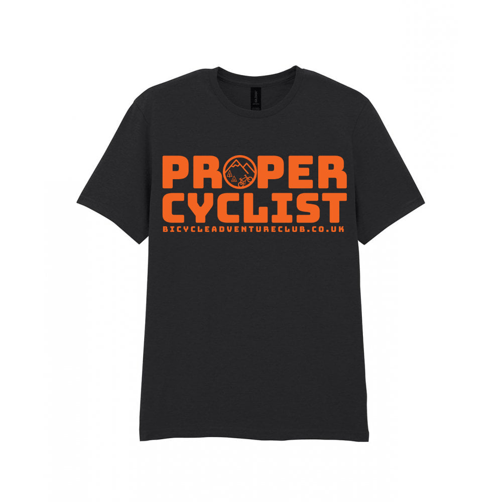 Proper Cyclist Tee Orange Logo